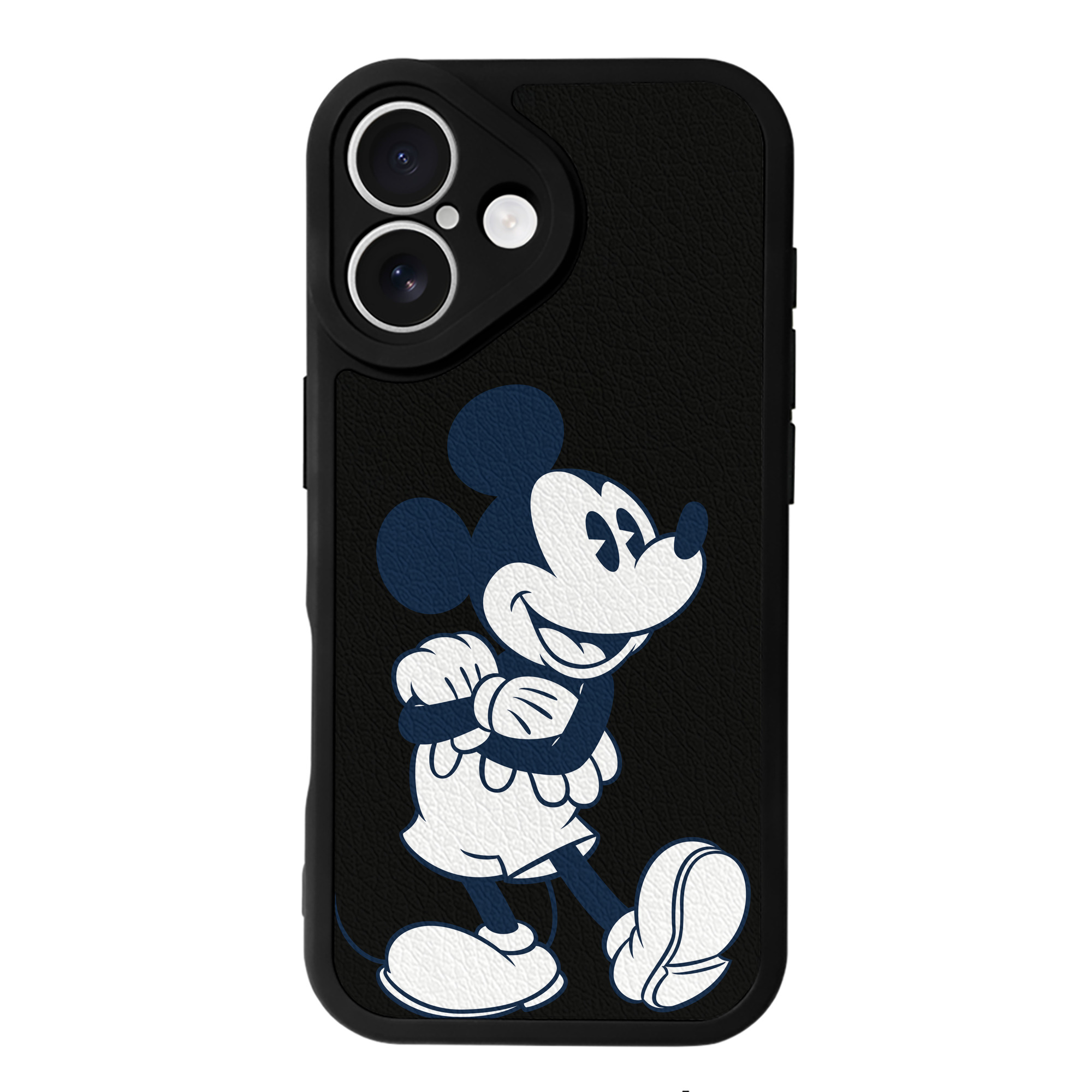 （画像用） ミッキーマウス Mickey Mouse 【iPhone 16シリーズ対応】シリコンスマホケース（レザー調） 材質：シリコン